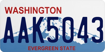 WA license plate AAK5043