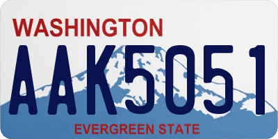 WA license plate AAK5051