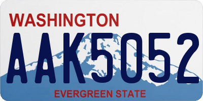WA license plate AAK5052