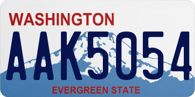 WA license plate AAK5054