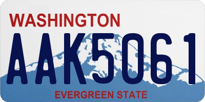 WA license plate AAK5061