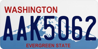 WA license plate AAK5062
