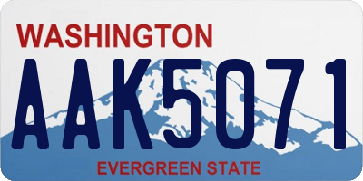 WA license plate AAK5071