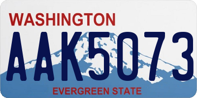 WA license plate AAK5073