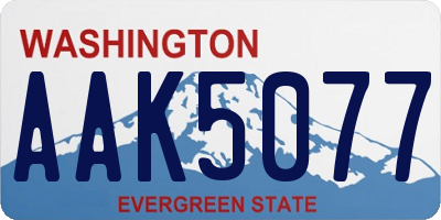 WA license plate AAK5077