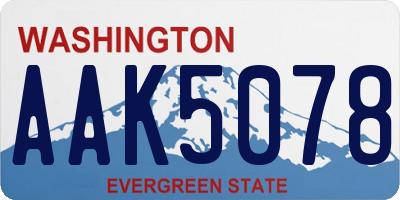 WA license plate AAK5078