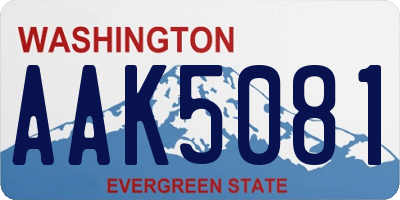 WA license plate AAK5081
