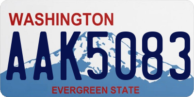 WA license plate AAK5083