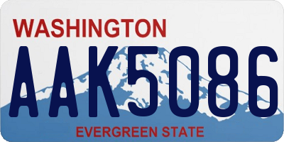 WA license plate AAK5086