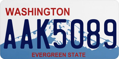 WA license plate AAK5089