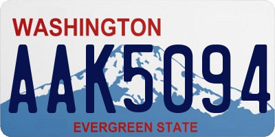 WA license plate AAK5094