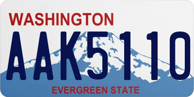 WA license plate AAK5110
