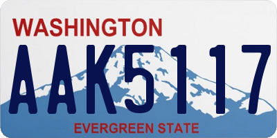 WA license plate AAK5117