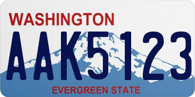 WA license plate AAK5123