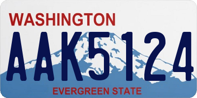 WA license plate AAK5124