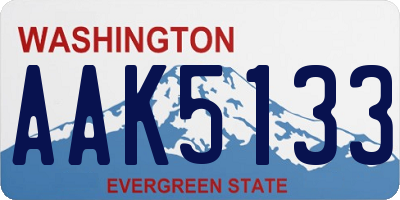 WA license plate AAK5133