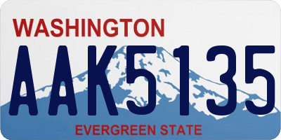 WA license plate AAK5135