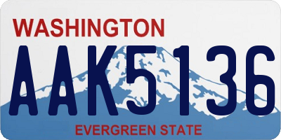 WA license plate AAK5136