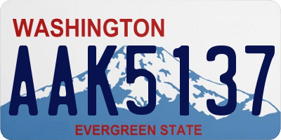 WA license plate AAK5137