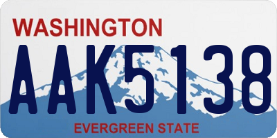 WA license plate AAK5138