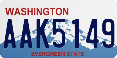 WA license plate AAK5149