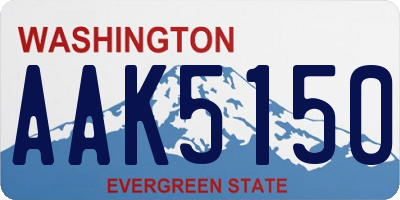 WA license plate AAK5150