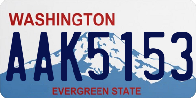 WA license plate AAK5153