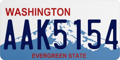 WA license plate AAK5154