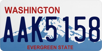 WA license plate AAK5158
