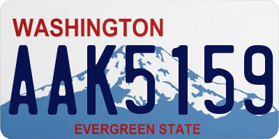 WA license plate AAK5159
