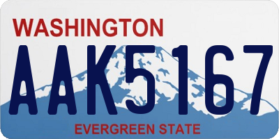 WA license plate AAK5167