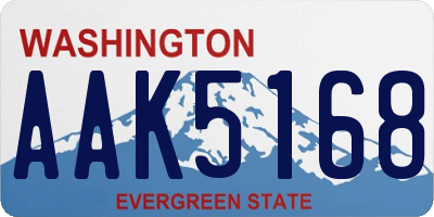 WA license plate AAK5168