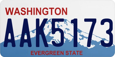 WA license plate AAK5173