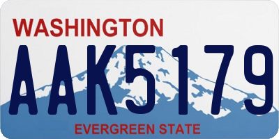 WA license plate AAK5179