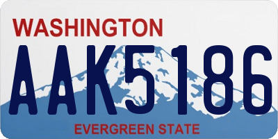 WA license plate AAK5186