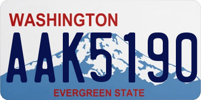 WA license plate AAK5190