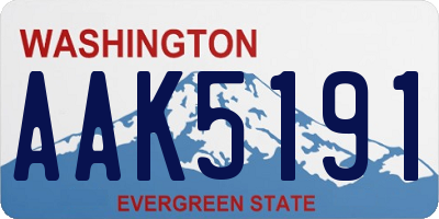 WA license plate AAK5191