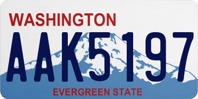 WA license plate AAK5197
