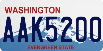WA license plate AAK5200