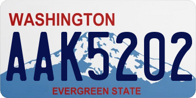 WA license plate AAK5202