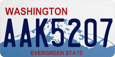 WA license plate AAK5207