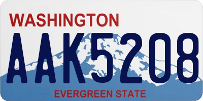 WA license plate AAK5208