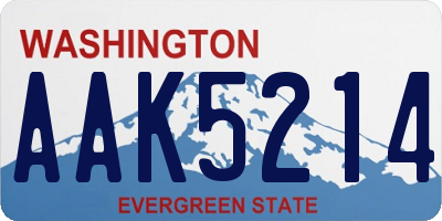 WA license plate AAK5214