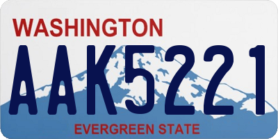 WA license plate AAK5221