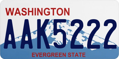 WA license plate AAK5222