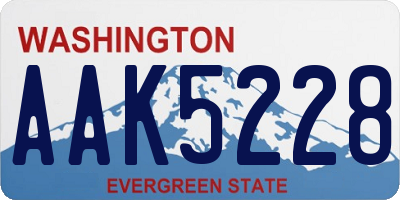 WA license plate AAK5228