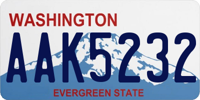 WA license plate AAK5232