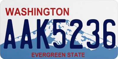 WA license plate AAK5236