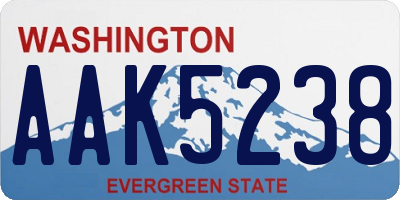 WA license plate AAK5238