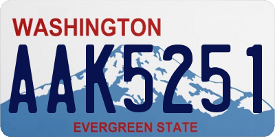 WA license plate AAK5251